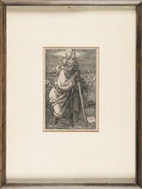 Der heilige Christophorus mit zurückgewandtem Kopf