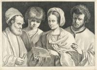 Das Konzert: Vier Sänger mit Notenblatt (aus: Variarum imaginum a