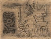 Komposition mit Urgestalt und Schaukel