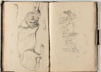 Skizzenbuch mit Tier- und Figurenstudien