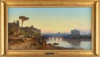 Blick auf den Tiber bei Sonnenuntergang