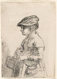 Junges Mädchen mit Handkorb