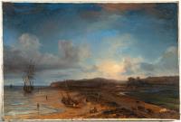 Küstenlandschaft im Mondschein