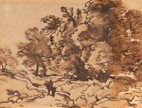 Waldlandschaft mit Reiter
