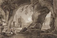 Felsgrotte bei Mondschein