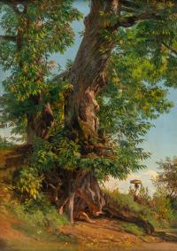 Italienerin unter dem Kastanienbaum