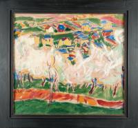 Recto: Landschaft mit weißblühenden Bäumen – Verso: Akrobatische Tänzerin