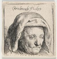 Rembrandts Mutter, niederblickend
