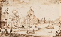 Architektur-Capriccio mit römischen Motiven