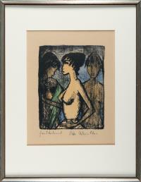 Girl in a semi-nude profile