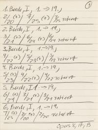 10 sheets: Untitled (1st–25th book, opus 8, A, B –> opus 11, A, B