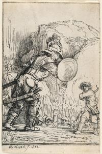 David und Goliath (Illustration zu Menasseh Ben Israel's 'Piedra)