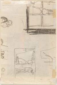 Recto: Two men - Verso: Small figure sketches