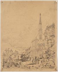 Die Ottokapelle in Kiefersfelden, im Hintergrund die Festung Kufstein