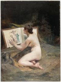 Kauernder weiblicher Akt (Die büßende Maria Magdalena)