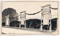 Entwurf für die Umzäunung des Ausstellungsgeländes auf der Mathildenhöhe in Darmstadt