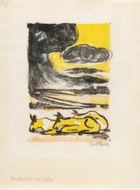 "Landschaft mit Kühen" (Landscape with Cows)
