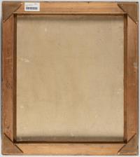 Fensterbrett mit rot blühendem Kaktus vor Dachlandschaft