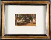Italienische Landschaft mit Balustrade und Staffagefiguren