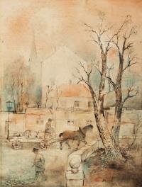 Kleinstadt mit Kutscher I