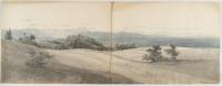2 Bll.: Voralpenlandschaft von Münsing gegen Mittag (recto-verso)