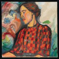 Female portrait in a chequered dress (Sister Maria)
