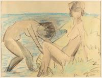 Two female nudes in dunes