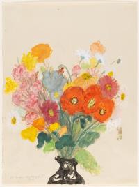 Mohn in schwarzer Vase