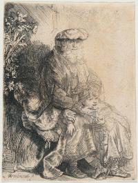 Abraham, Isaak liebkosend