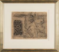 Komposition mit Urgestalt und Schaukel