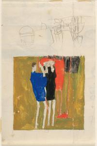 Recto: Zwei Männer – Verso: Kleine Figurenskizzen