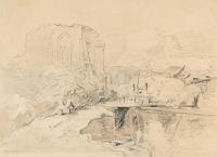 Wassermühle mit Ruinenarchitektur
