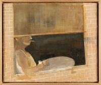 Rauchender Mann am Fenster