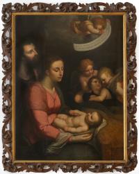 Die Heilige Familie mit vier Putti