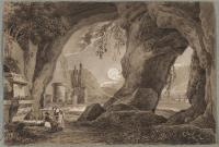 Felsgrotte bei Mondschein