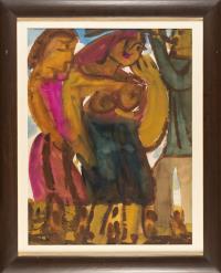 Figürliche Szene mit Bläser