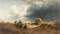 Heuernte bei aufziehendem Gewitter