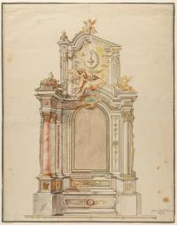 Entwurf für einen Altar, mit Monogramm ,,SAVR (?)“