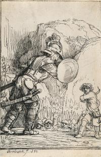 David und Goliath (Illustration zu Menasseh Ben Israel's 'Piedra)