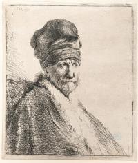 Halbfigur eines Mannes mit hoher Mütze (Rembrandts Vater?)