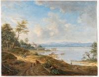 Ansicht vom Starnberger See mit Schloss Berg