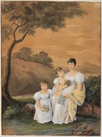 Die Gemahlin von Friedrich Ludwig von Sckell mit ihren Töchtern
