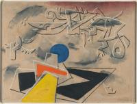 „Relief-Bild mit blauem Kreis“ (Relief picture with blue circle)