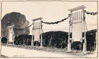 Entwurf für die Umzäunung des Ausstellungsgeländes auf der Mathildenhöhe in Darmstadt