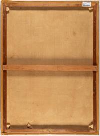 Schneelandschaft mit roter Brücke