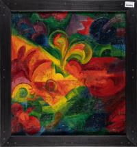 Front: Landscape with Lake – On the reverse: Blossoming (Cubist)