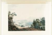 Weite Landschaft mit Ziegenhirte