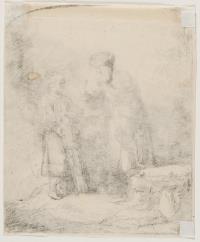 Abraham, mit Isaak sprechend