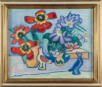 Still Life with Tulips and Crocuses