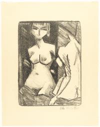 Mädchenakt vor dem Spiegel (Halbakt)